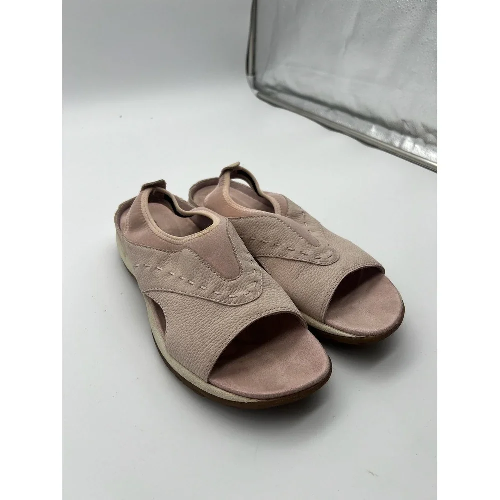 Easy Spirit Womens Blush Pink Leather Slingback Comfort Sandals Open Toe
